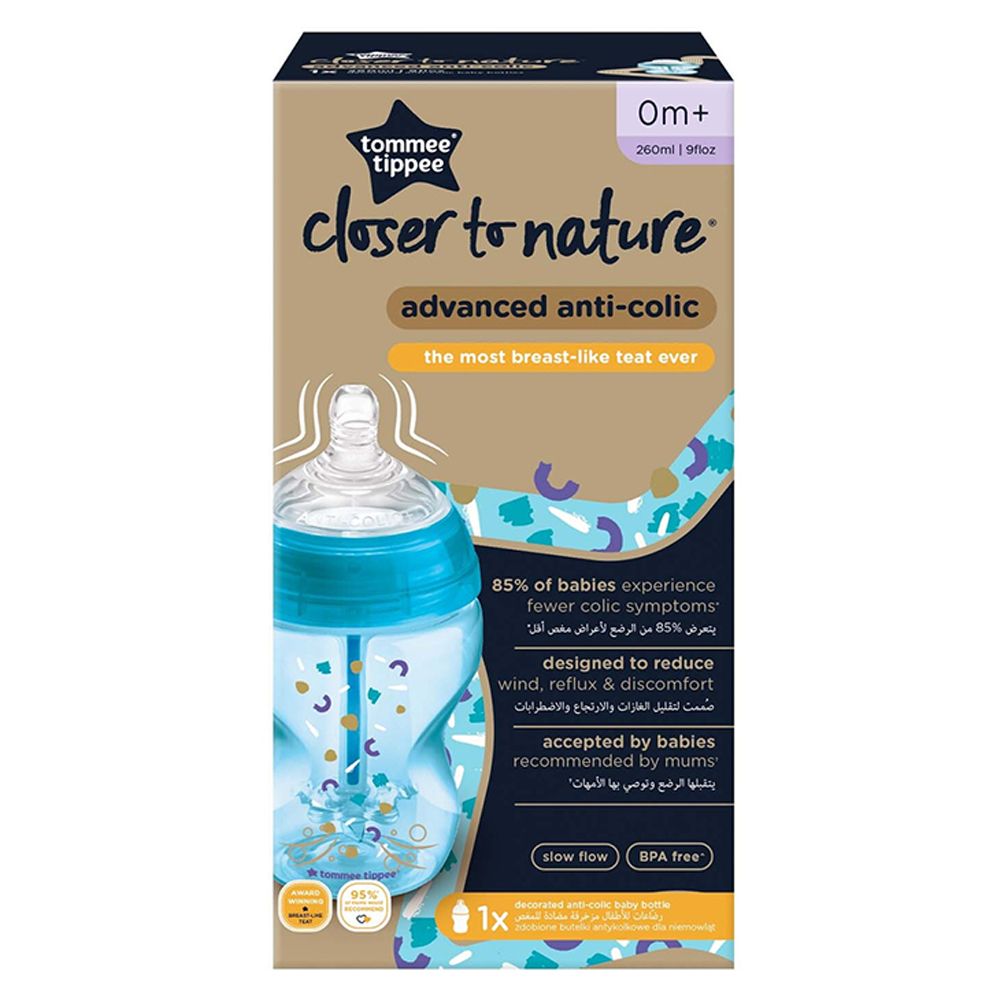 Tommee Tippee Advanced Anti-Colic Feeding Bottle 260ml-Blue