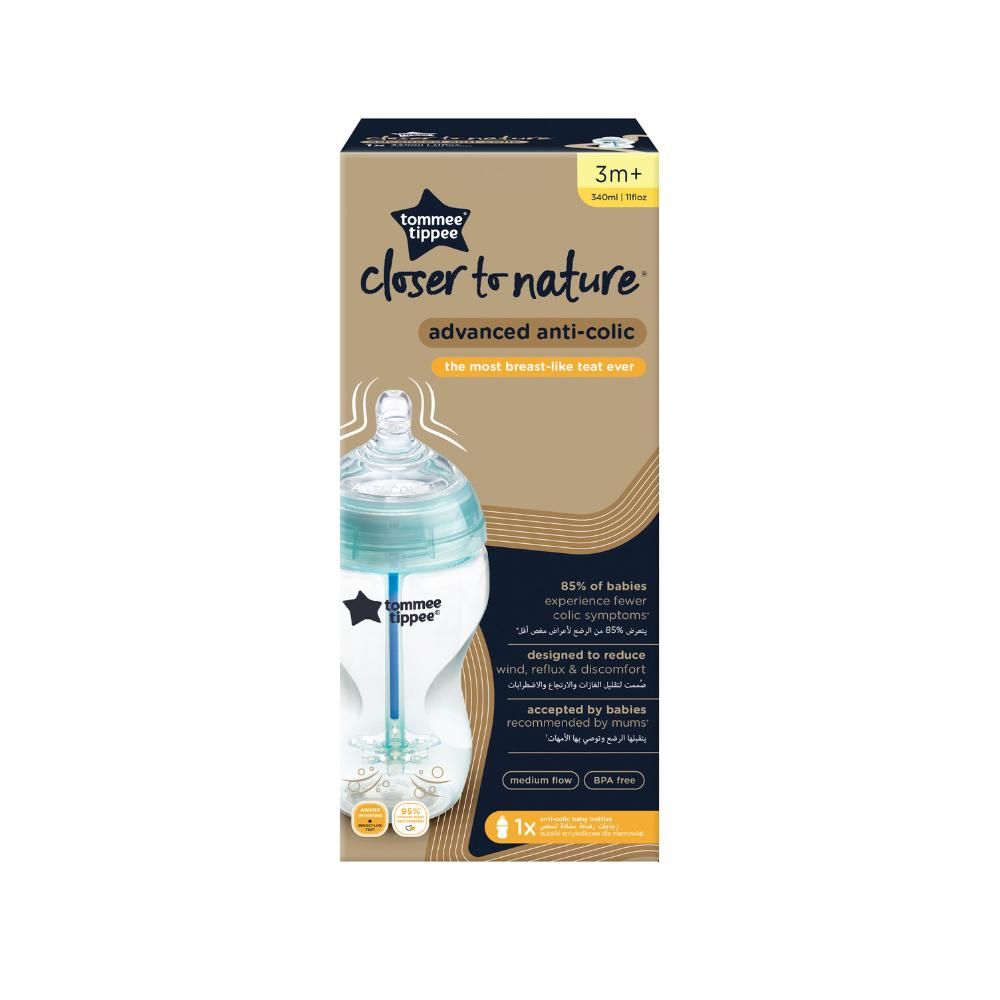 Tommee Tippee - Advanced Anti-Colic Bottle, 340Ml X1 - Teal 