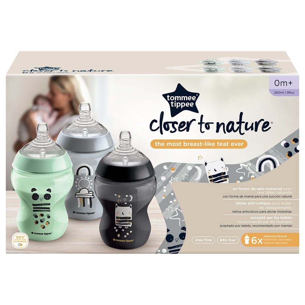 Tommee Tippee - Closer To Nature Baby Bottles - 260ml - Pack of 6