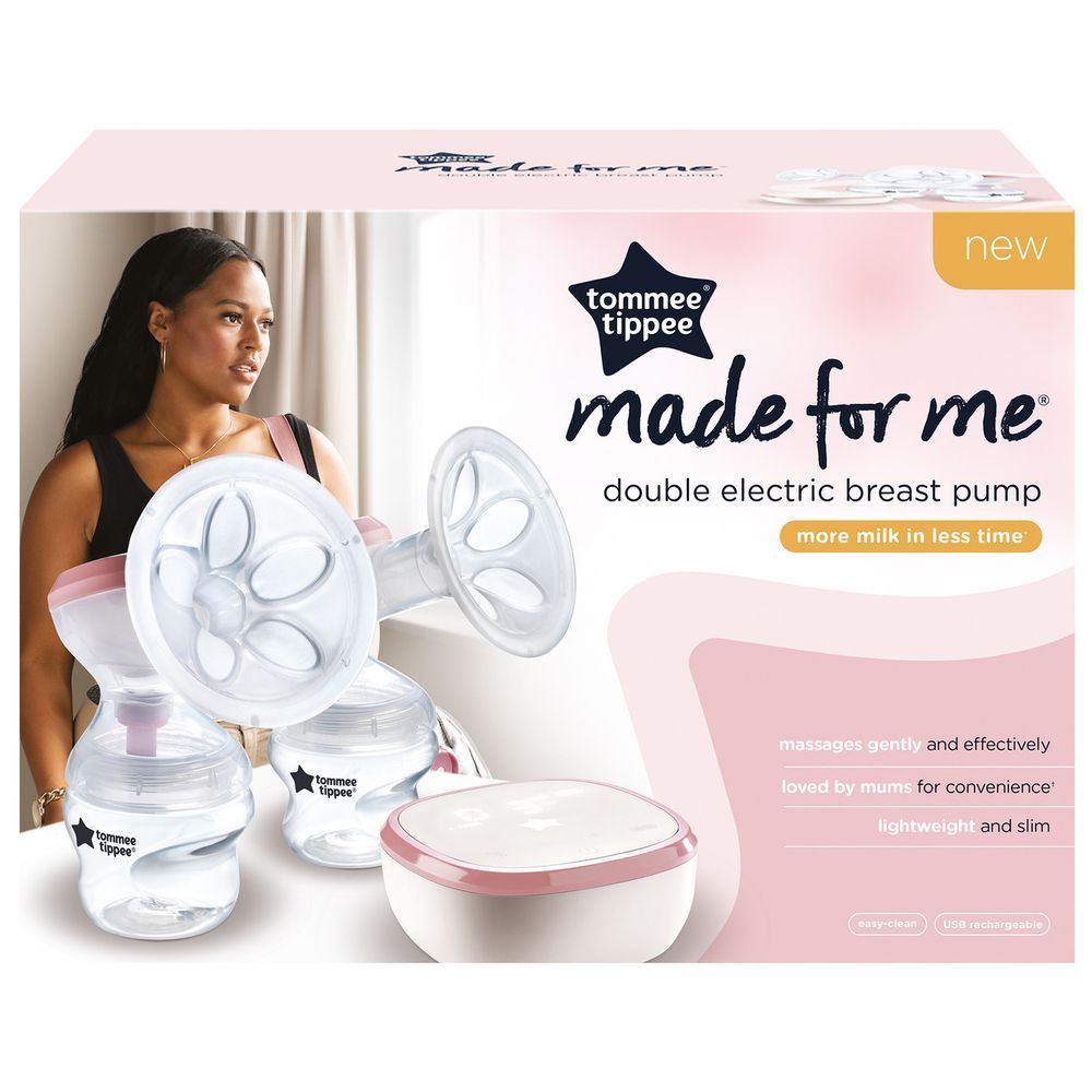 Tommee Tippee - Made for Me Double Electric Breast Pump With Baby Bottles - 2 Pcs-150 ml - Pink/White