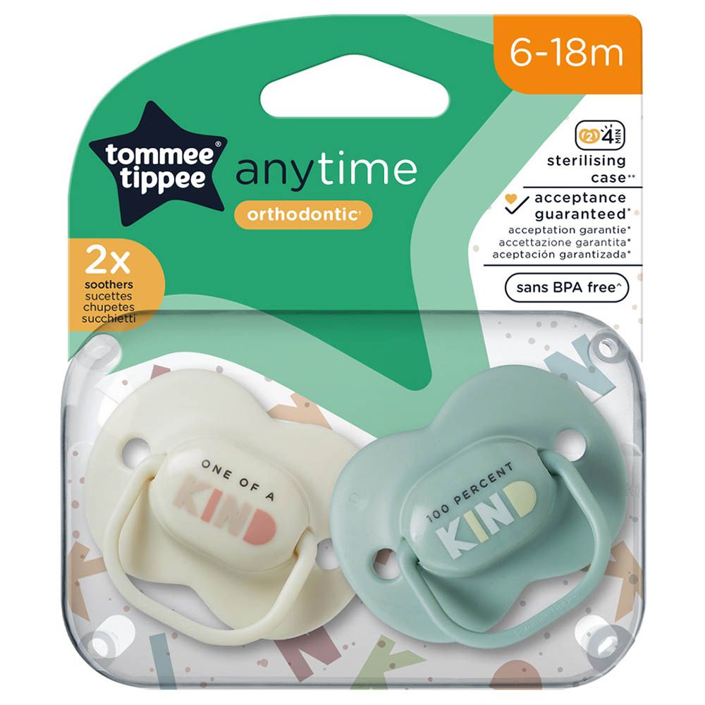 Tommee Tippee - Anytime Soothers - 6-18M - Blue - Pack of 2