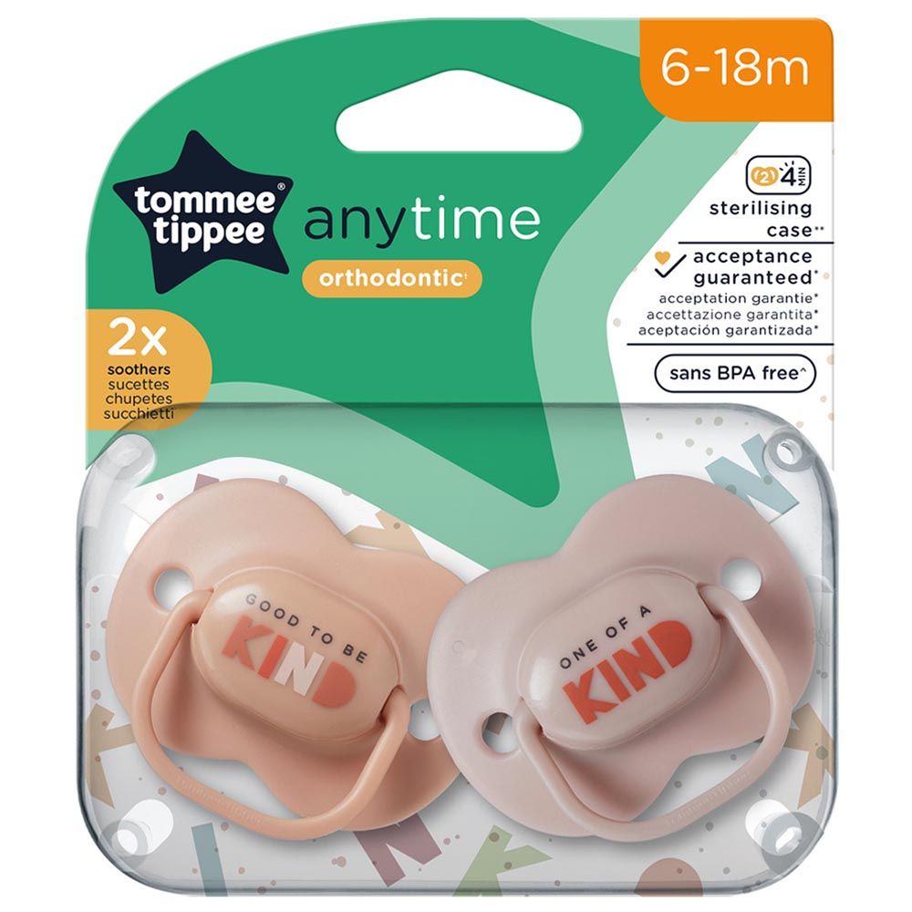 Tommee Tippee - Anytime Soothers - 6-18M - Pink - Pack of 2