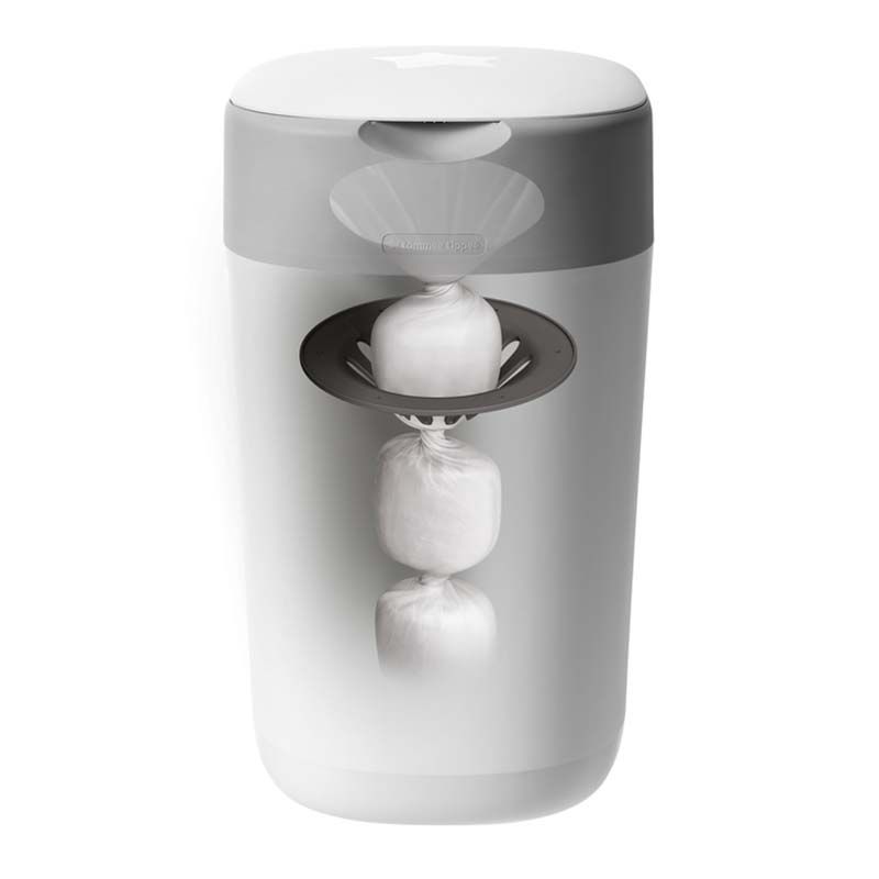 Tommee Tippee - Twist and Click Advanced Nappy Bin - White