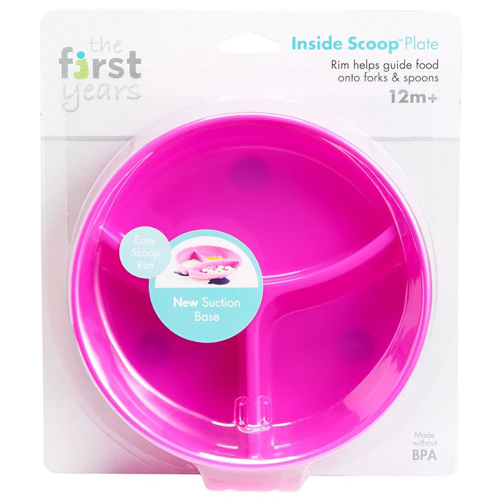 The First Years - Inside Scoop Suction Sectioned Plate - Pink