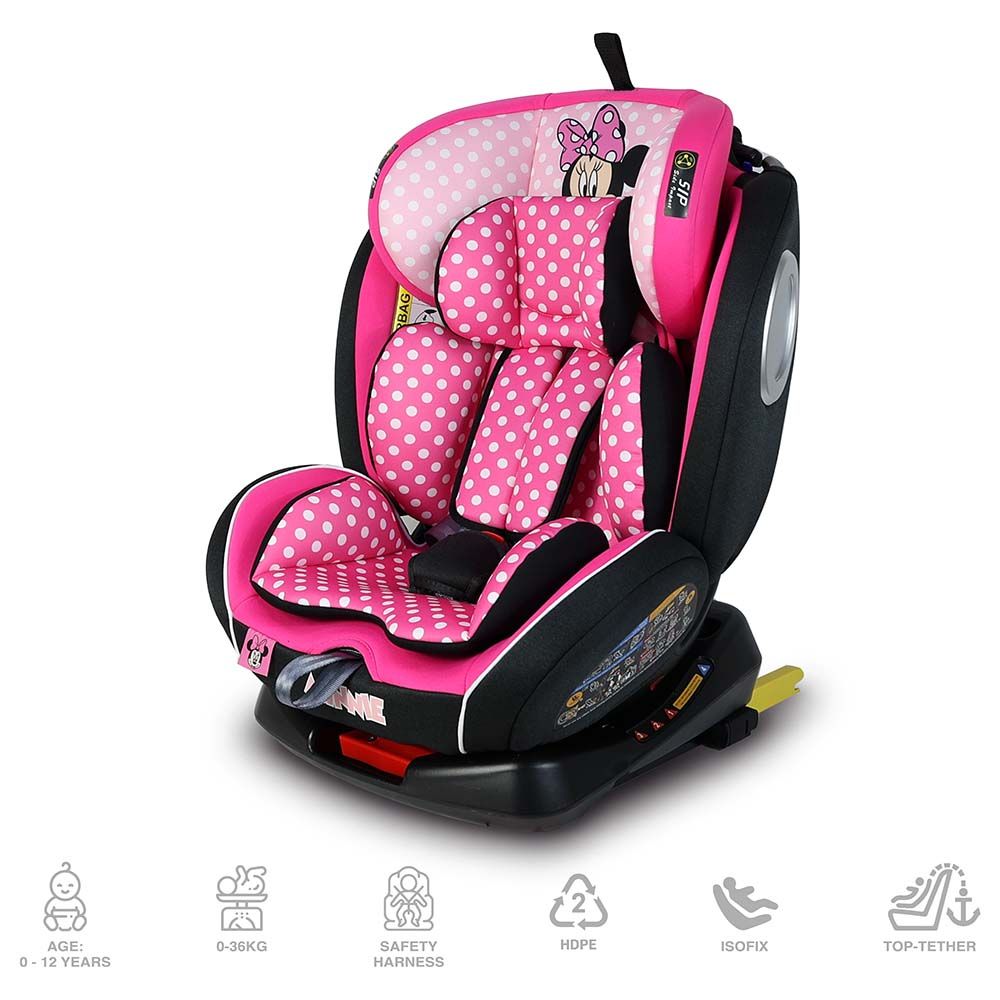 Disney - 4-in-1 Minnie Mouse Car Seat - Black/Pink