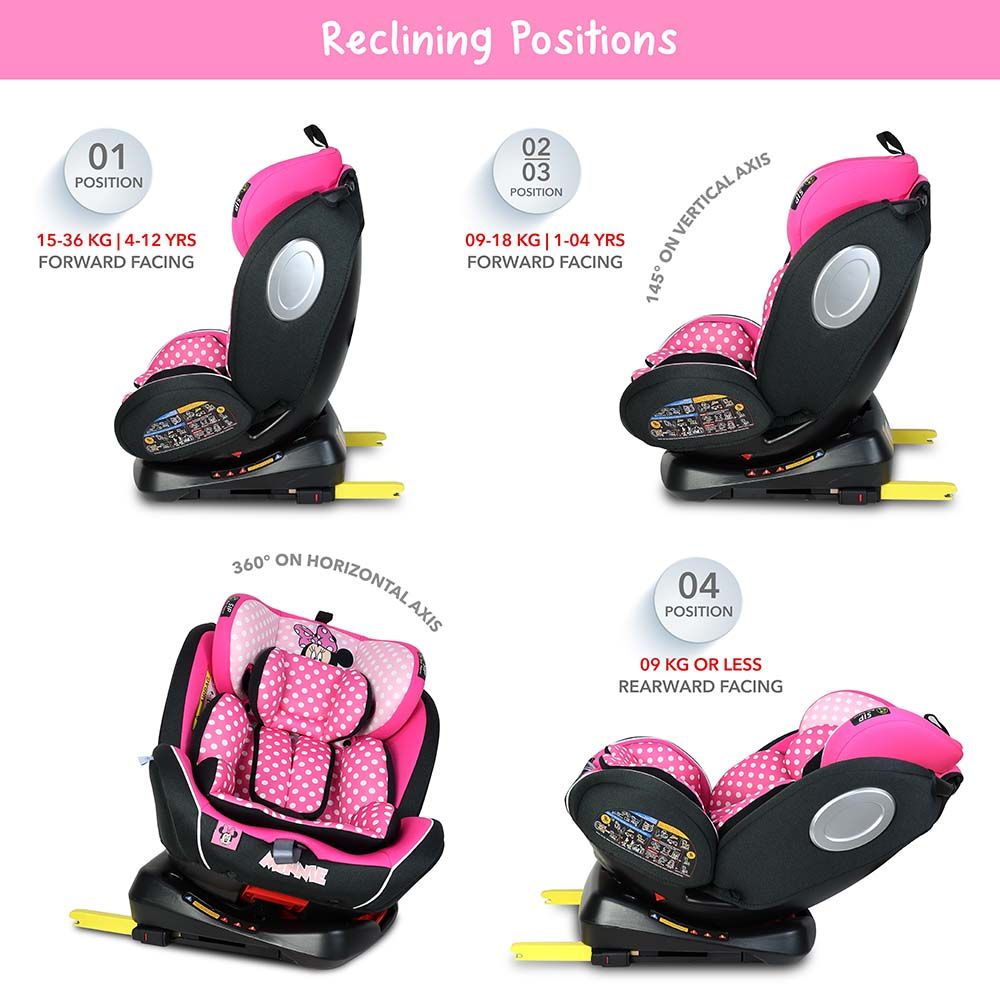 Disney - 4-in-1 Minnie Mouse Car Seat - Black/Pink