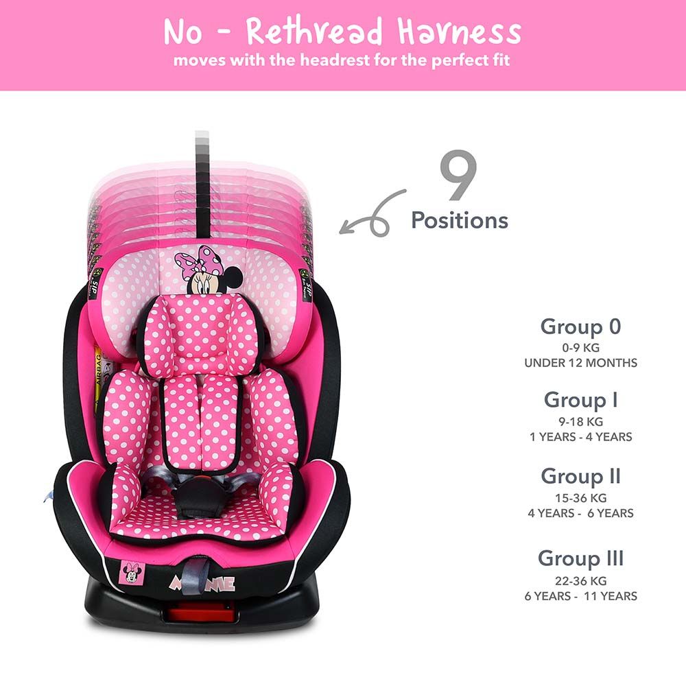 Disney - 4-in-1 Minnie Mouse Car Seat - Black/Pink