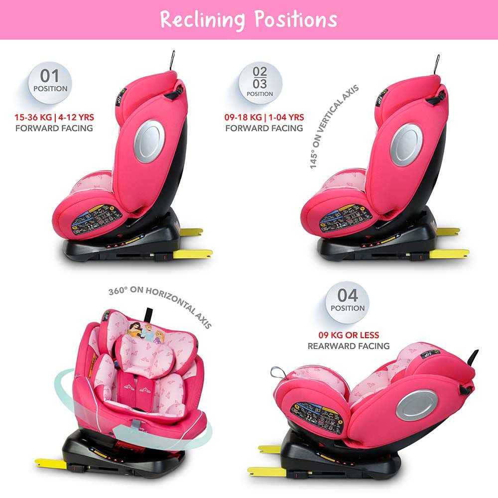 Disney - 4-in-1 Princess Baby/Kids Car Seat - Pink