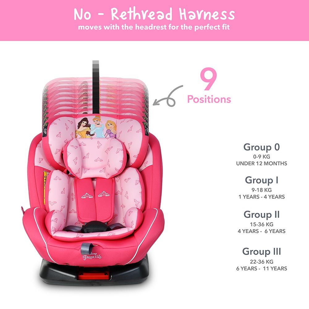 Disney - 4-in-1 Princess Baby/Kids Car Seat - Pink