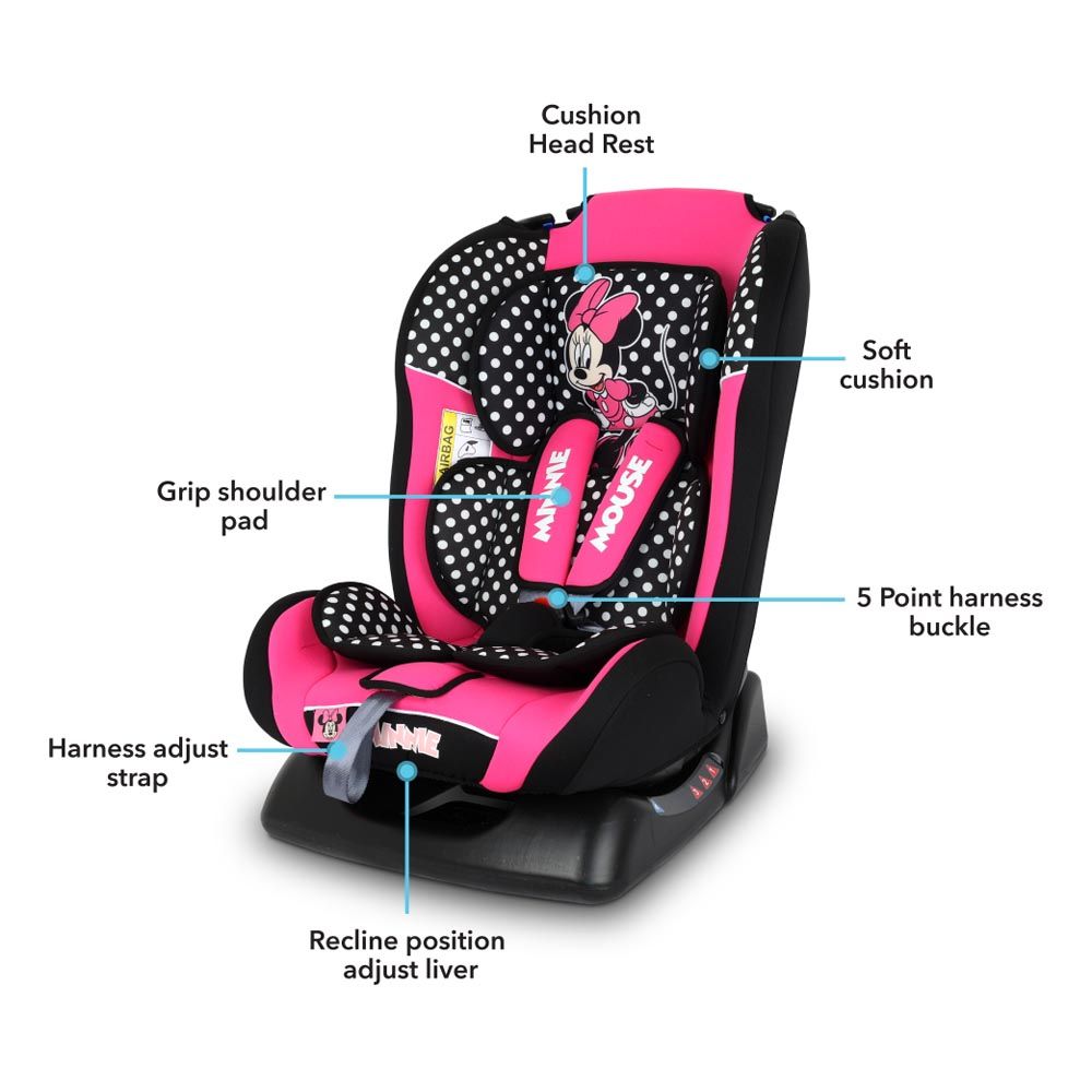 Disney - 3-in-1 Minnie Mouse Baby/Kids Car Seat - Pink