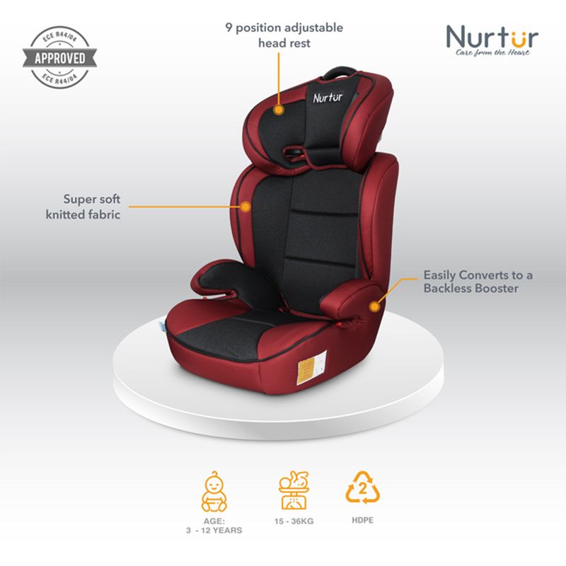 Nurtur - 3-in-1 Jupiter Car Seat & Booster Seat - Red