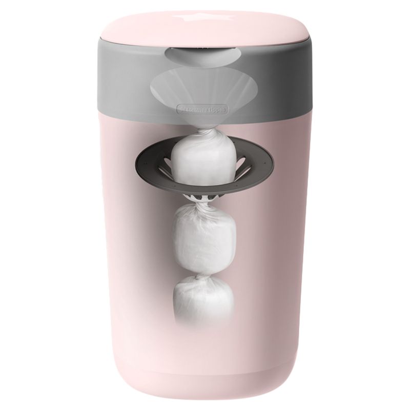 Tommee Tippee Twist & Click Nappy Disposal Sangenic Bin - Pink + Cassette x 3