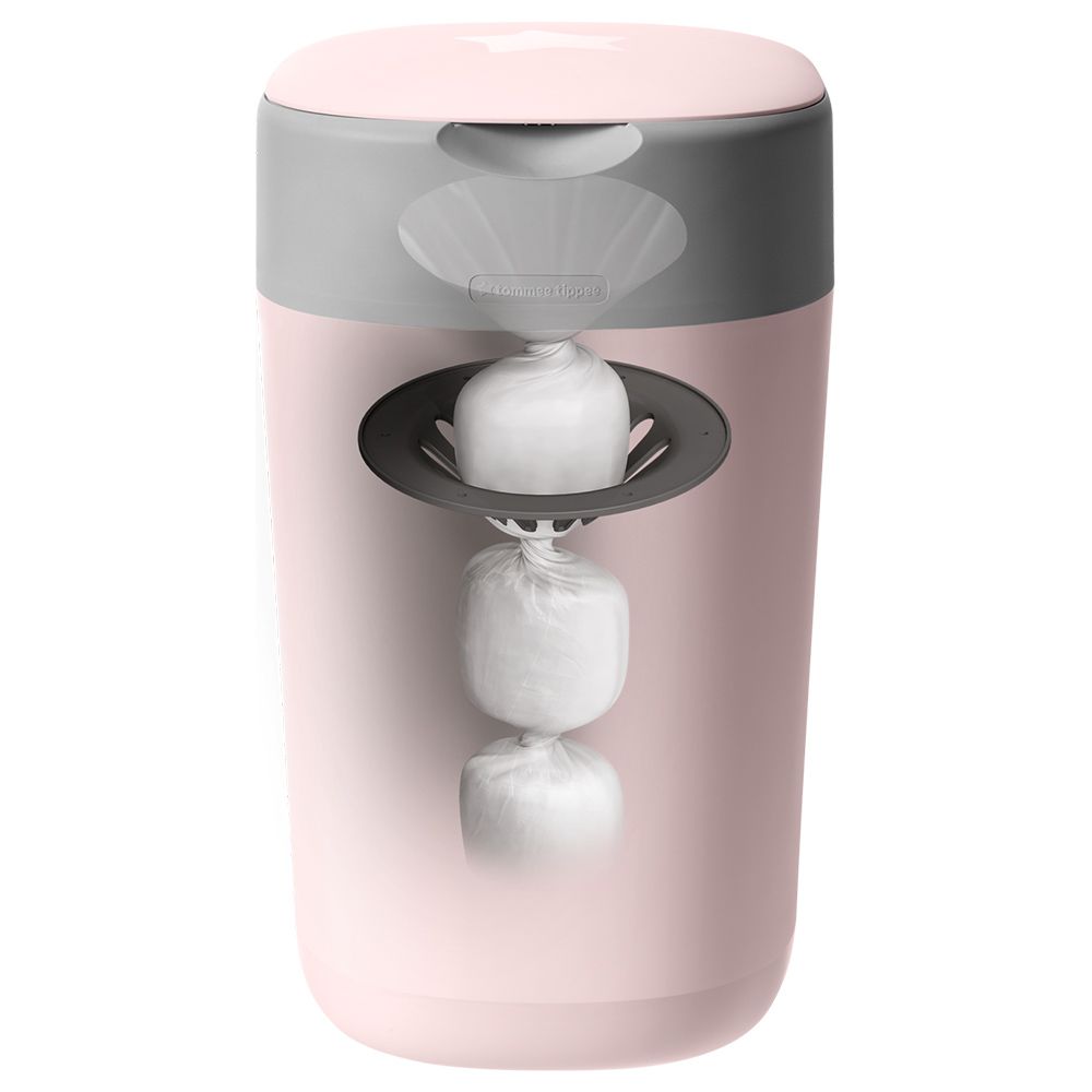 Tommee Tippee Twist & Click Nappy Disposal Sangenic Bin - Pink + Cassette x 1