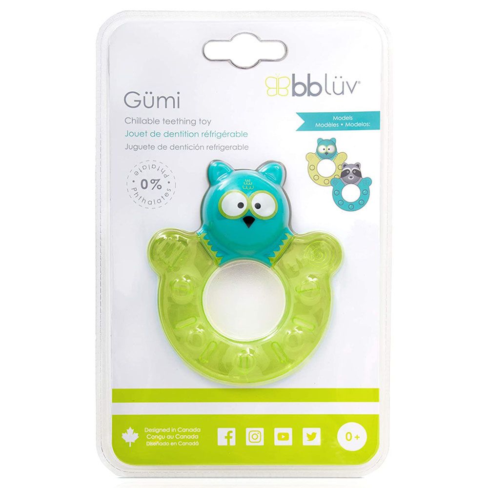 Bbluv - Gumi - Freezable Teething Toy Owl - Lime