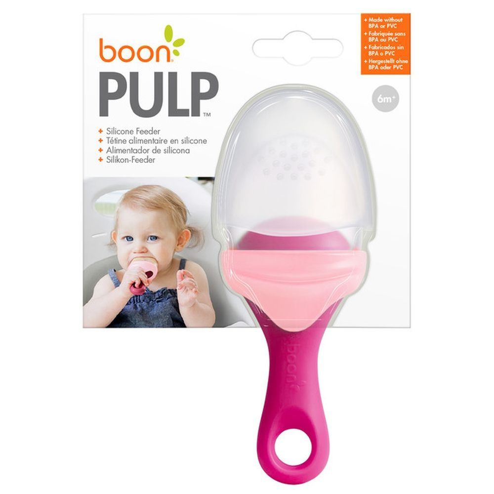 Boon - Pulp Silicone Feeder - Pink/Wine