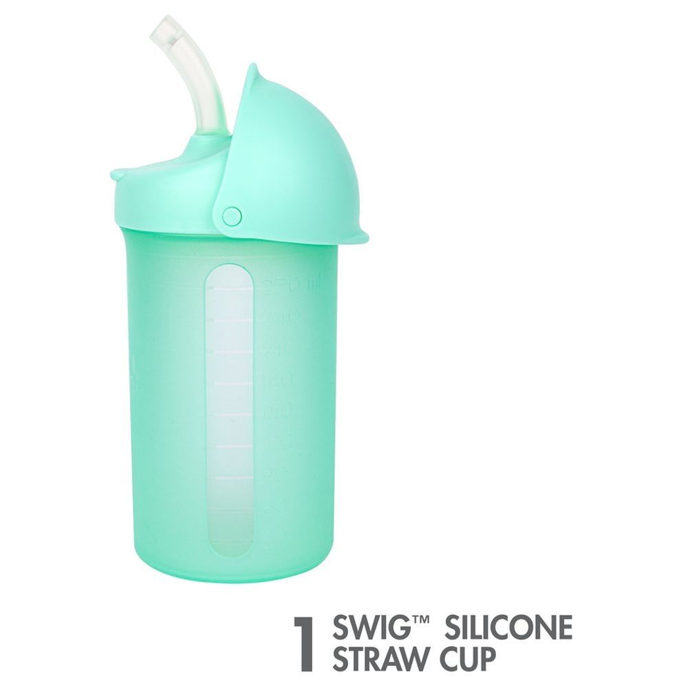 Boon - Swig Silicone Straw Bottle 296ml - Mint