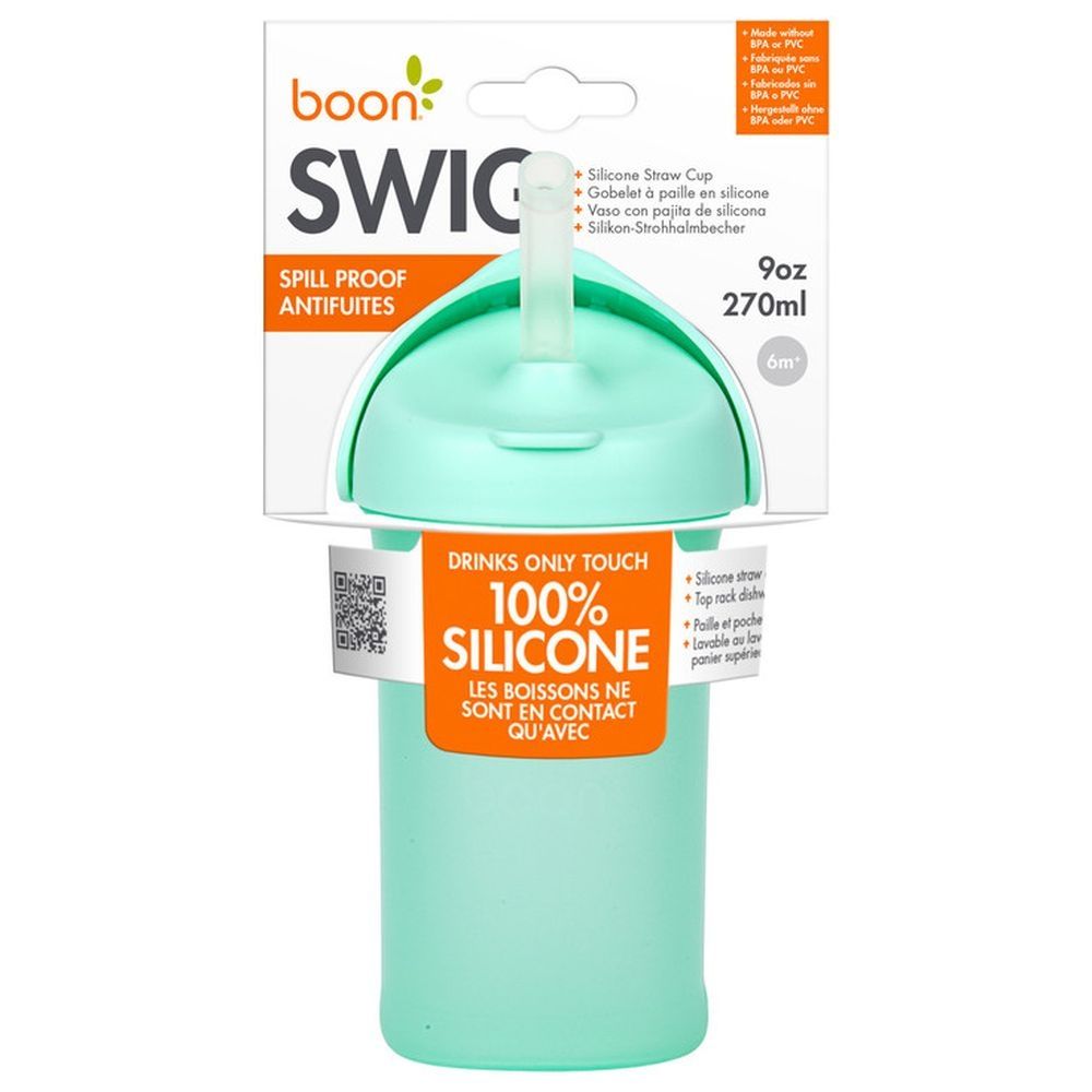 Boon - Swig Silicone Straw Bottle 296ml - Mint