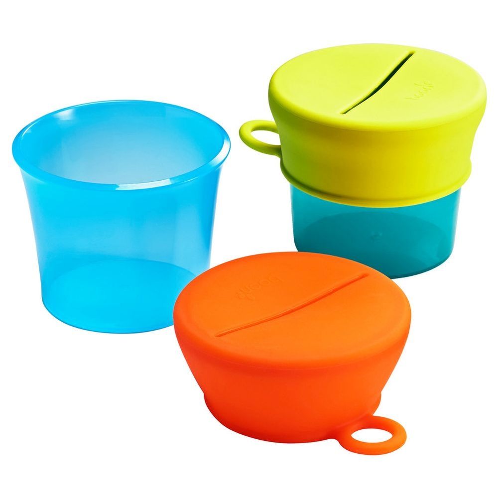 Boon - Snug Snack Containers With Stretchy Silicone Lids - Blue