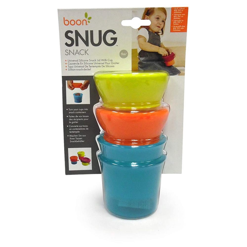 Boon - Snug Snack Containers With Stretchy Silicone Lids - Blue