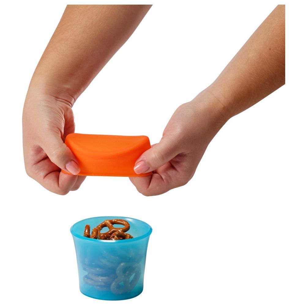 Boon - Snug Snack Containers With Stretchy Silicone Lids - Blue