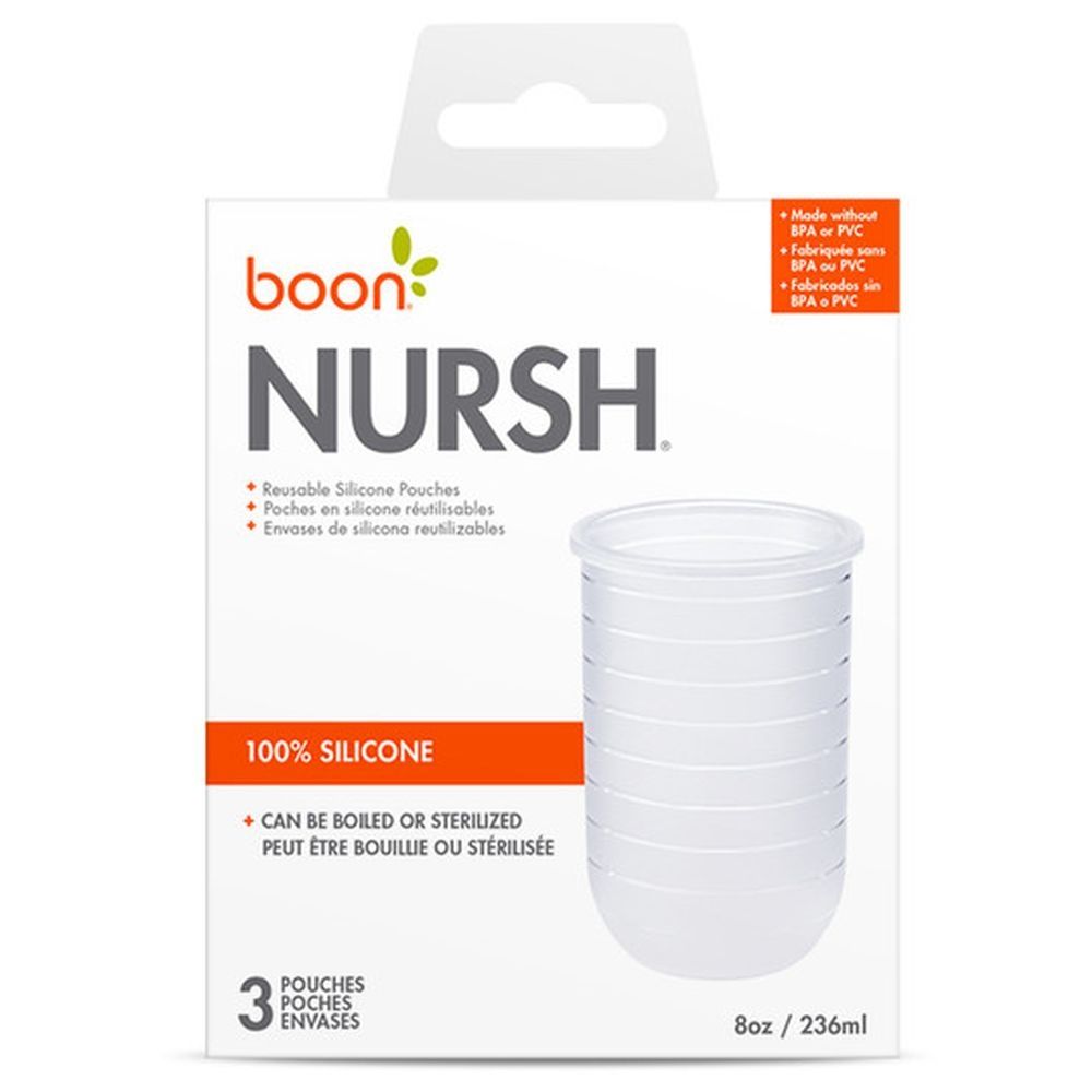 Boon - Silicone Bottle 8oz Pack of 3 Pouch