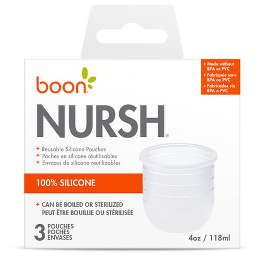 Boon - Silicone Bottle 4oz Pack of 3 Pouch