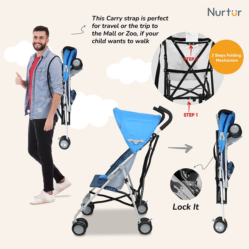 Nurtur - Rex Buggy Lightweight Stroller - Light Blue