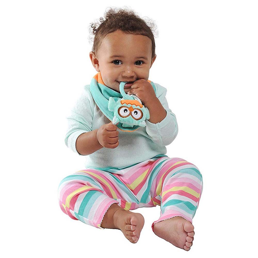 Buddy Bib - 3-in-1 Sensory Teething Toy & Bib - Ollie Owl