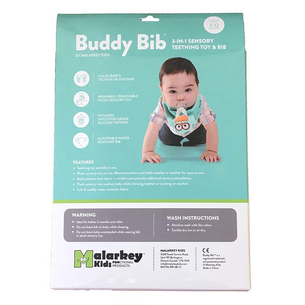 Buddy Bib - 3-in-1 Sensory Teething Toy & Bib - Ollie Owl