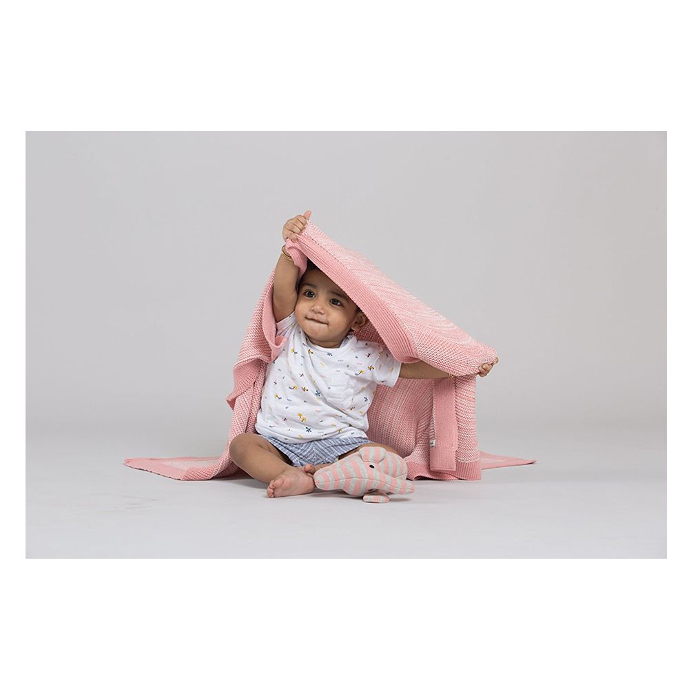 Pluchi - Sophia Mini Blanket with Elephant Toy - Pink