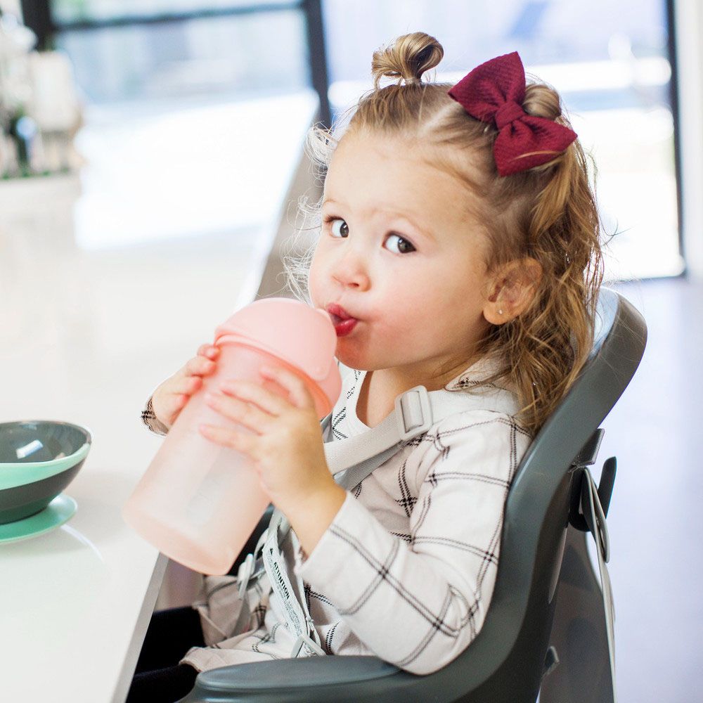 Boon - Snack Containers w/ Lids & Straw Bottle 10oz - Pink