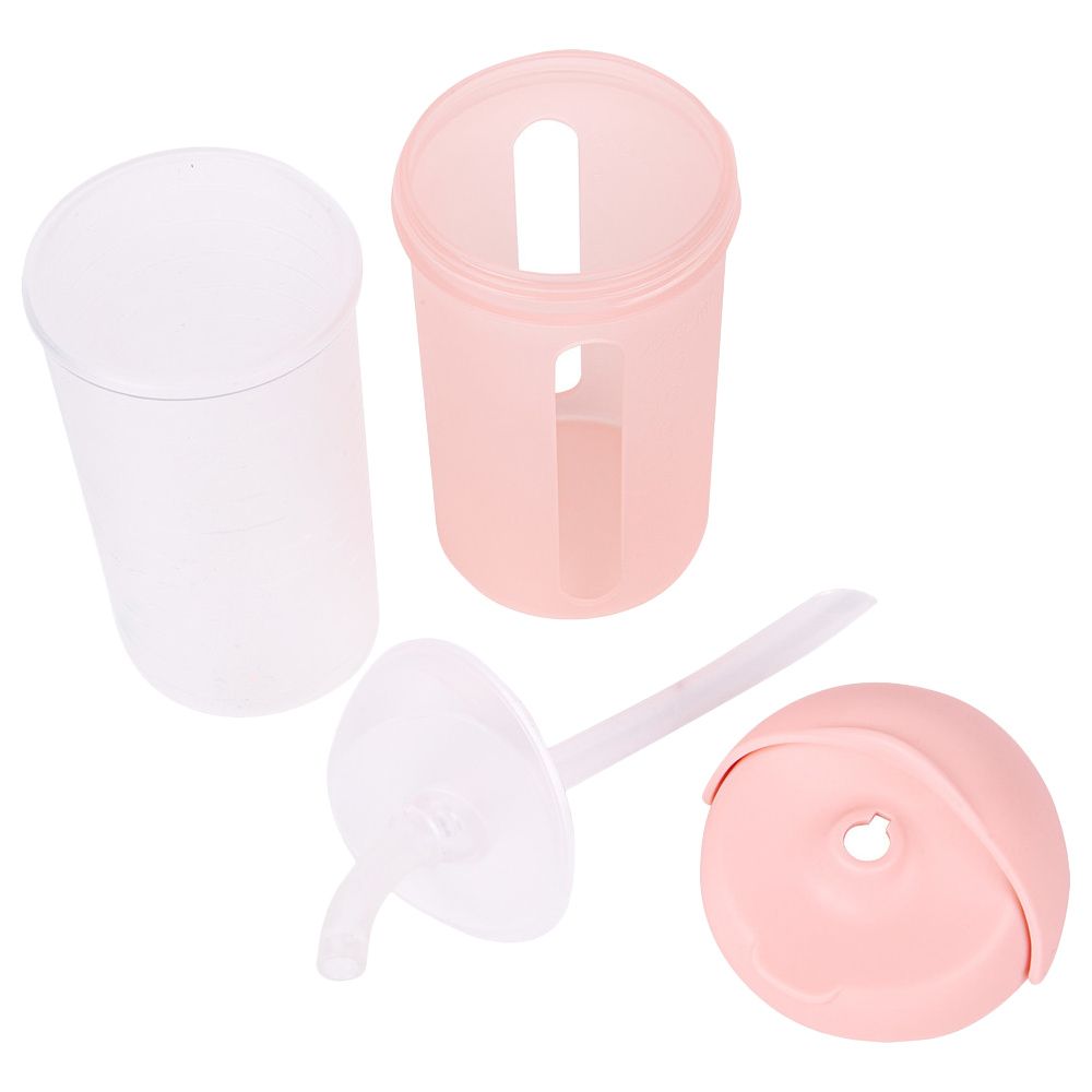 Boon - Snack Containers w/ Lids & Straw Bottle 10oz - Pink