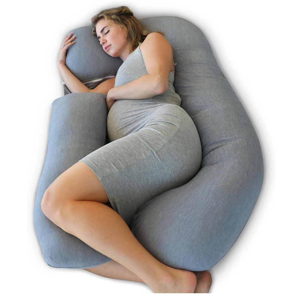 Pharmedoc - Cooling Cover U Shape Full Body Pregnancy Pillow - Dark Grey