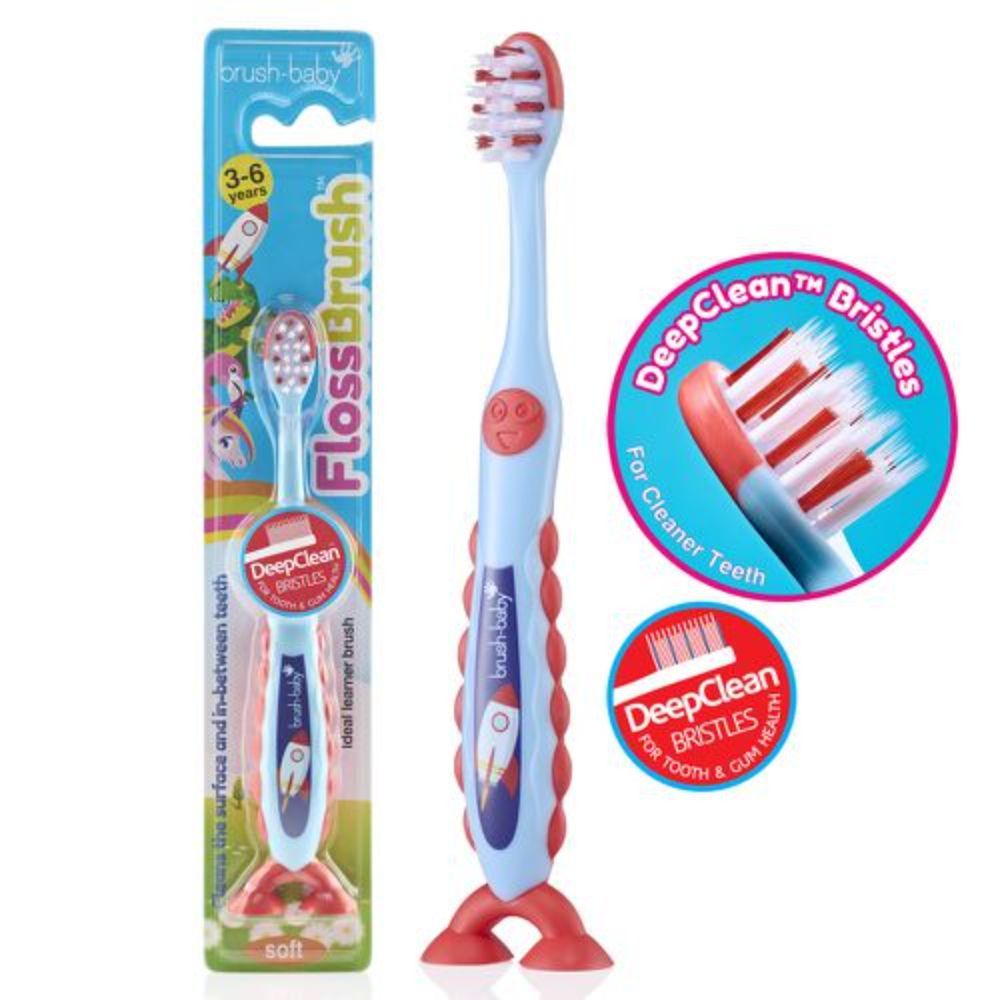 Brush Baby - FlossBrush 3-6y - Blue