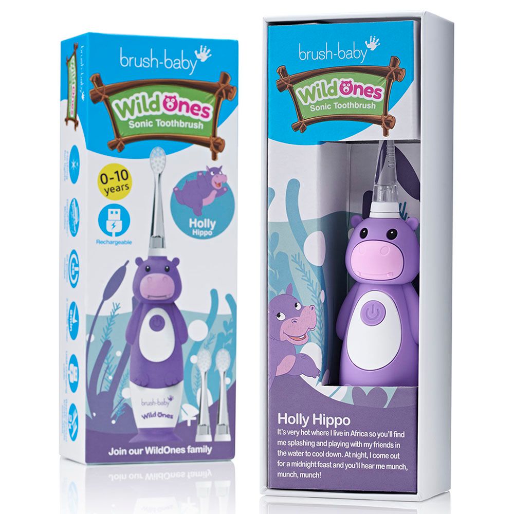 Brush Baby - New Wildone Hippo Rechargeable Toothbrush 