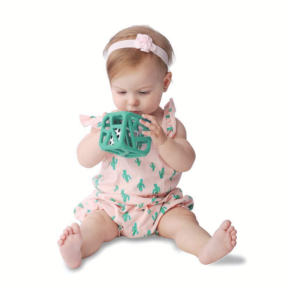 Chew Cube - Easy-Grip Teether Rattle - Turquoise