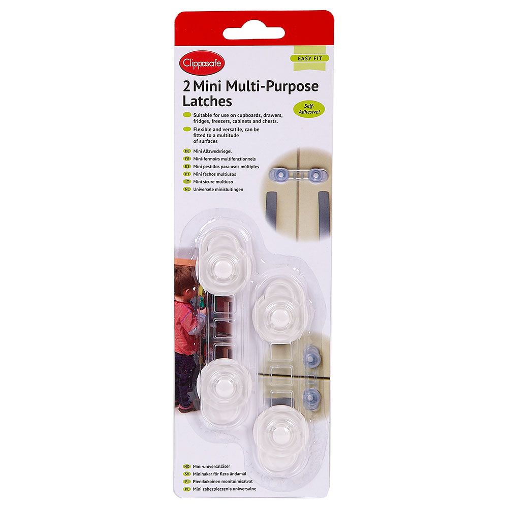 Clippasafe Mini Multi-Purpose Latches - Pack Of 2