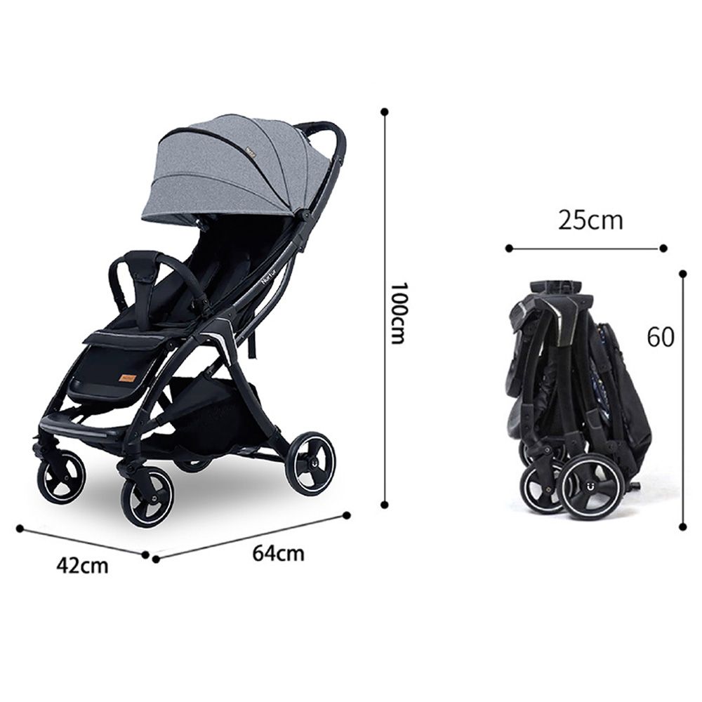 Nurtur - Aluminium Alloy Baby Stroller - Grey