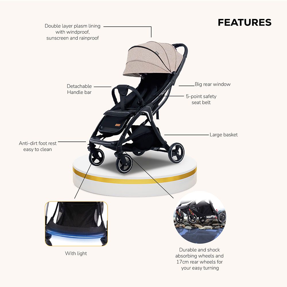 Nurtur - Aluminium Alloy Baby Stroller - Brown