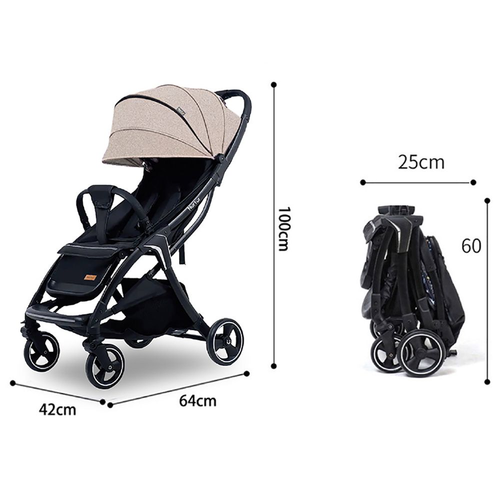 Nurtur - Aluminium Alloy Baby Stroller - Brown