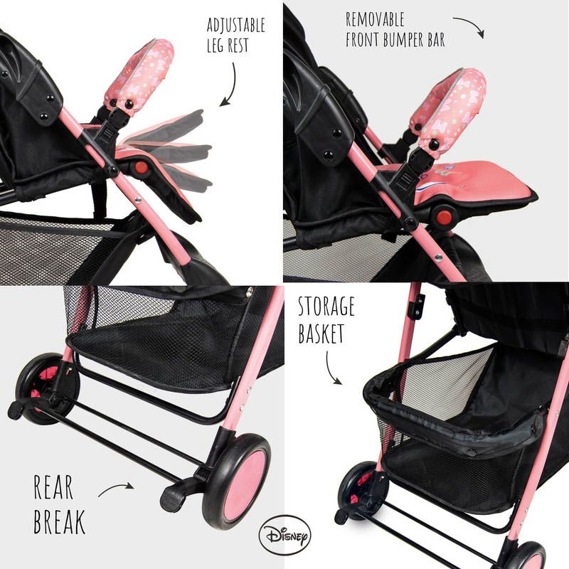 Disney - Minnie Mouse Lightweight Picnic Stroller w/ Storage Cabin