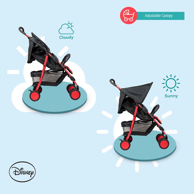 Disney - Mickey Mouse Lightweight Picnic Stroller w/ Storage Cabin