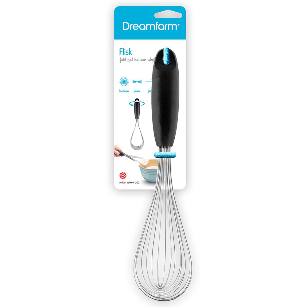 Dreamfarm - Flisk 3-in-1 Stainless Steel Whisk W/ Handle - Black