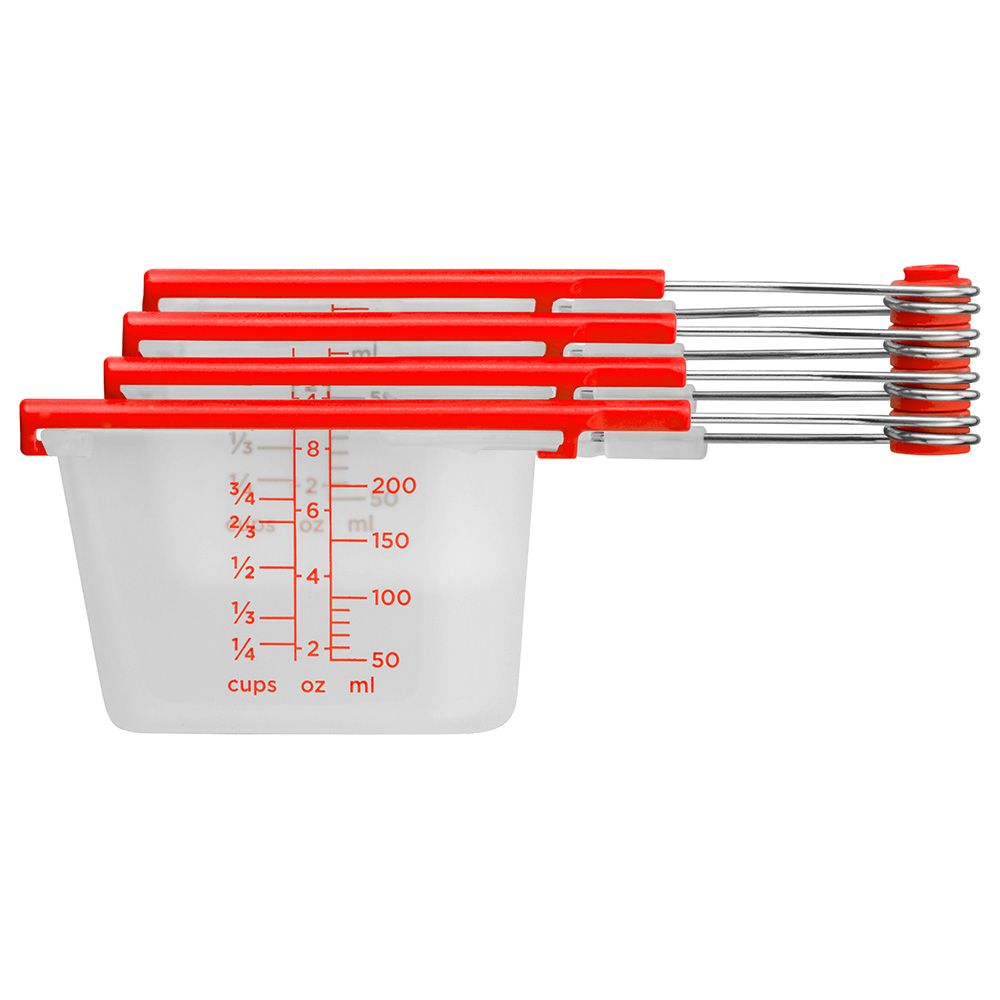 Dreamfarm - Levoons Self-Leveling Measuring Spoons - Set of 4 - Red