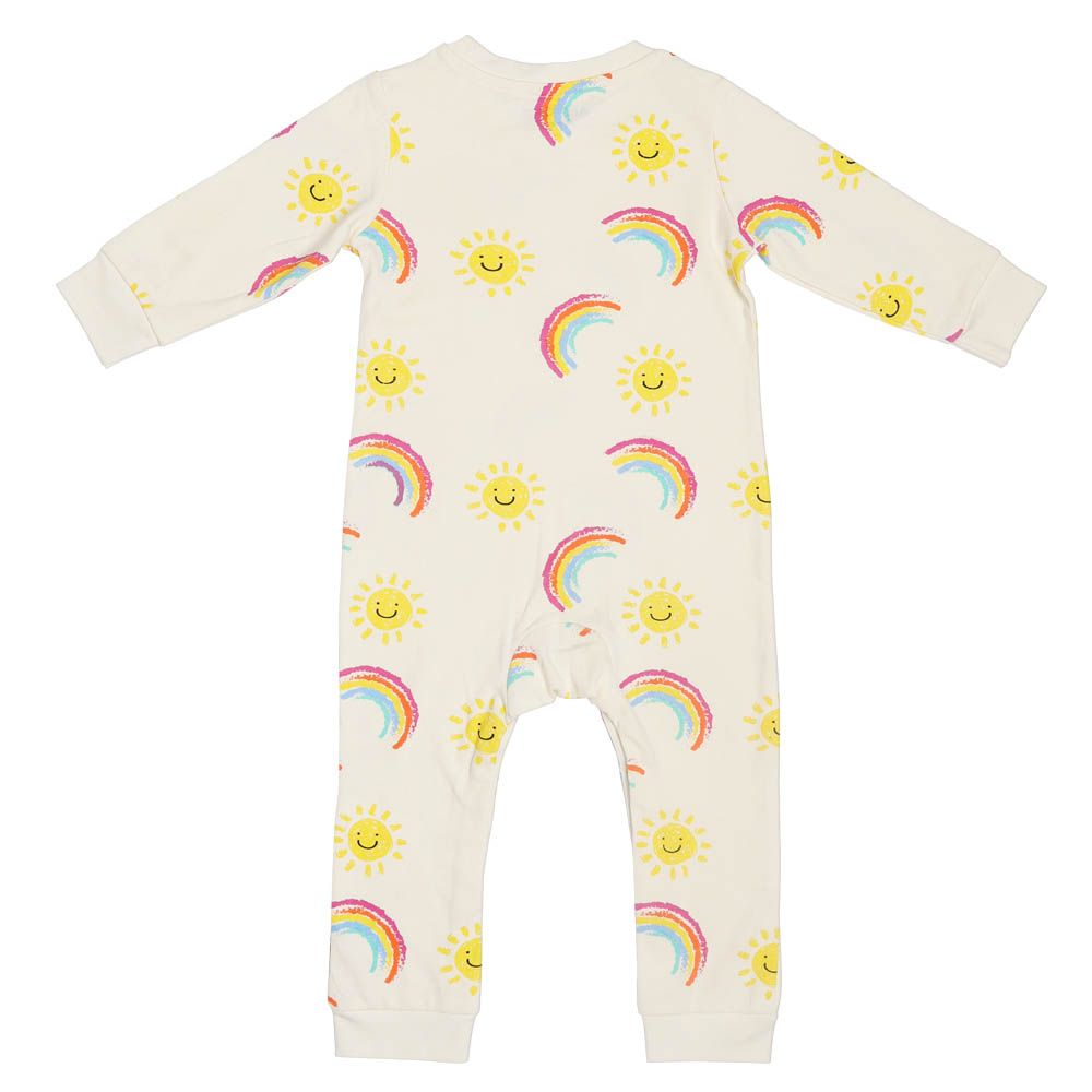 Aiko - Infants Cute Eternal Smiles Jumpsuit - Off-White