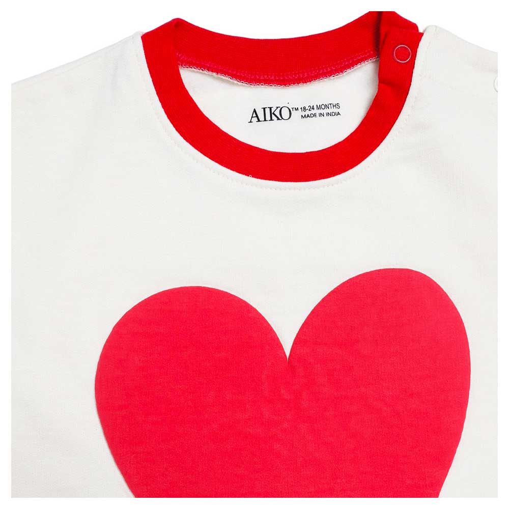 Aiko - Baby Heart Design Bodysuit W/Headband