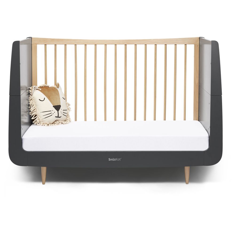 Snuz - Kot Mode Wood Cot Bed W/ 3 Mattress Height - Slate Natural