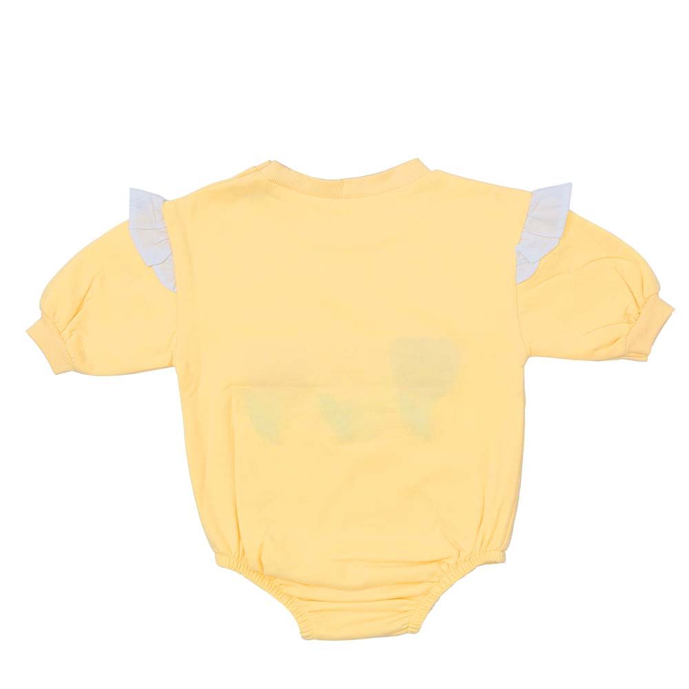 Aiko - Baby Bodysuit W/Cute Embroidery - Yellow