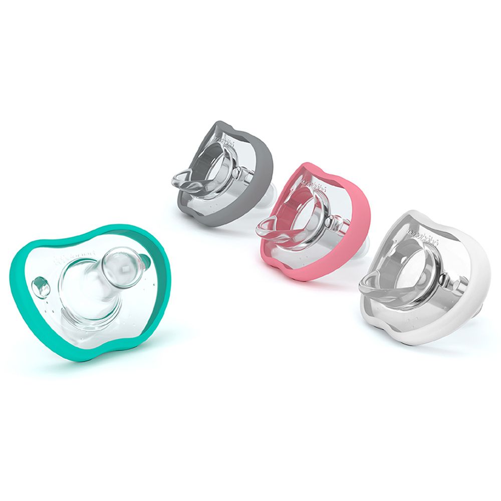 Nanobebe - Flexy Pacifier 3M+ Pack Of 4 - Pink & Grey