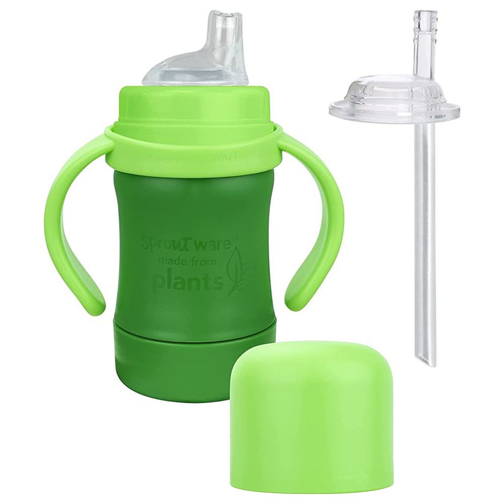 Green Sprouts - Ware Sip & Straw Cup 6oz - Pack of 2 - Green/Aqua